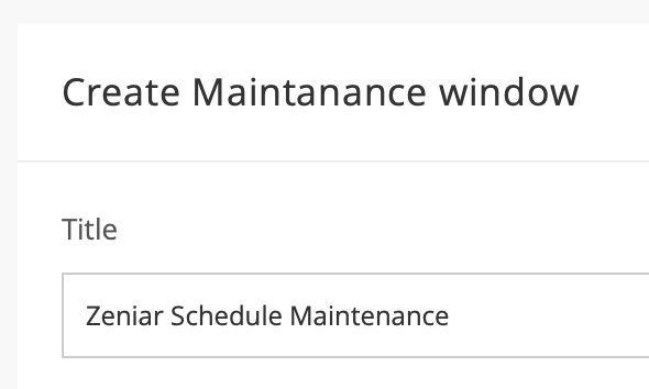 Image of 360 Monitoring maintenance specify a title